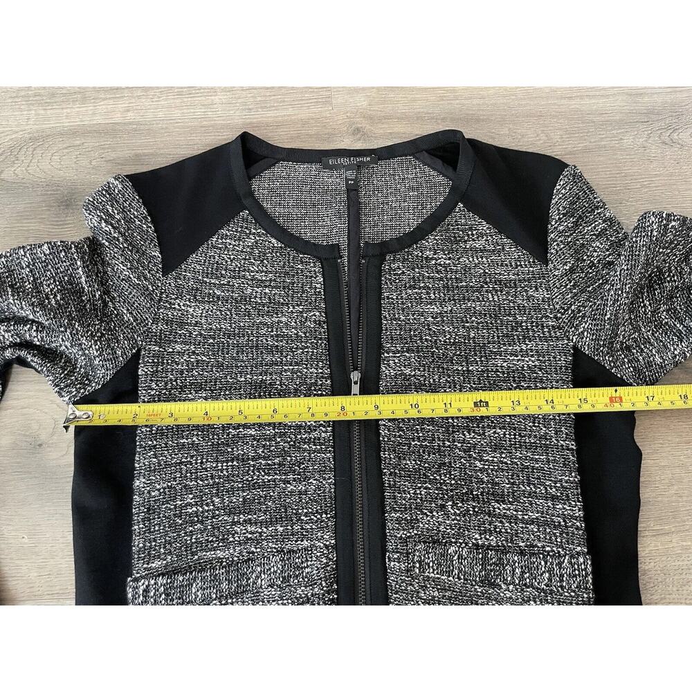 Eileen Fisher Jacket Womens 2P 4P Tweed Blazer PP Gray Black Minimalist - Picture 9 of 16